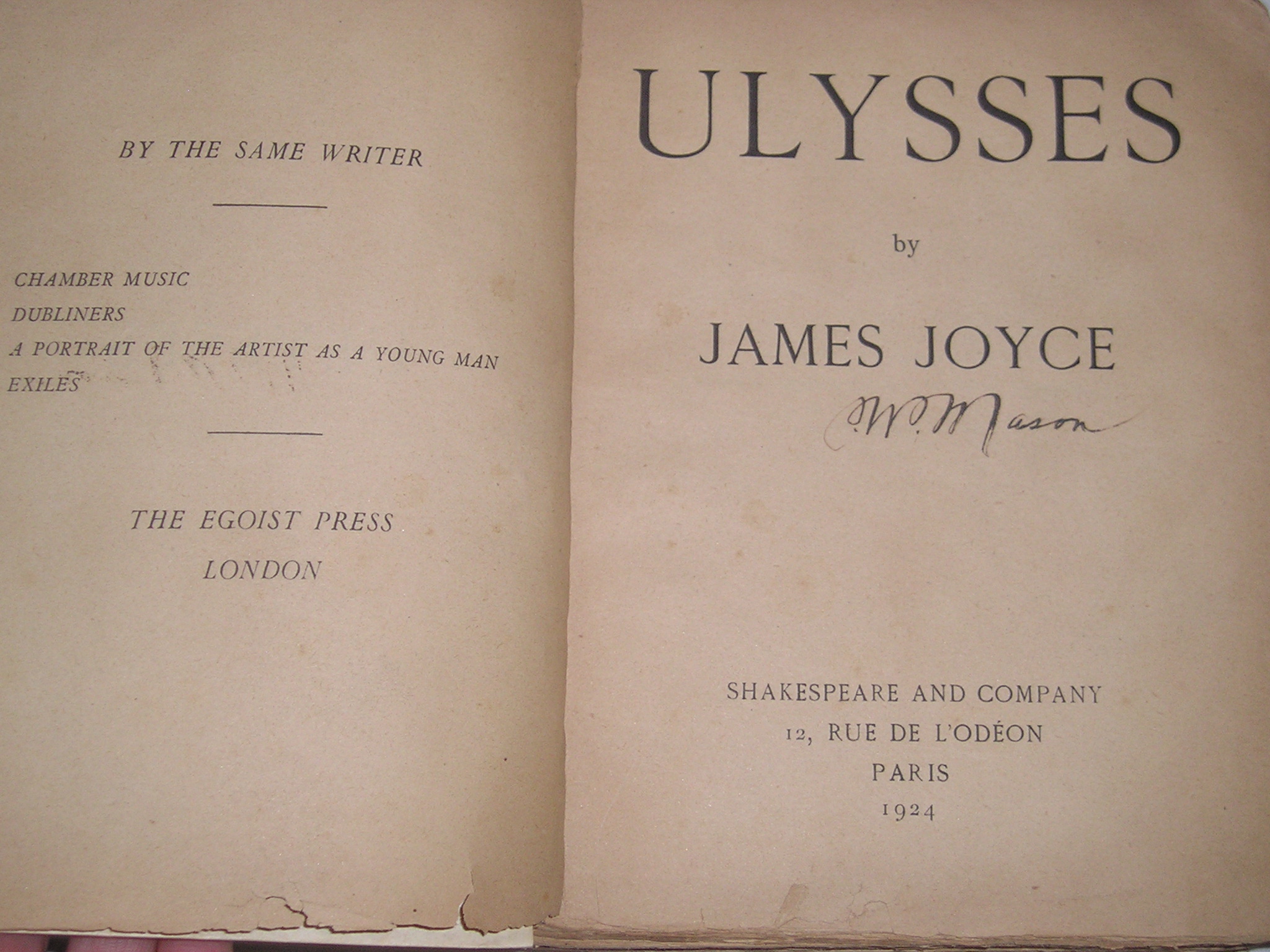 First Edition Ulysses First Edition 4th Printing 1924 For Sale By James Joyce 1924 